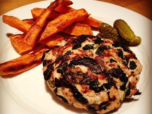 Turkey Burgers with Spinach