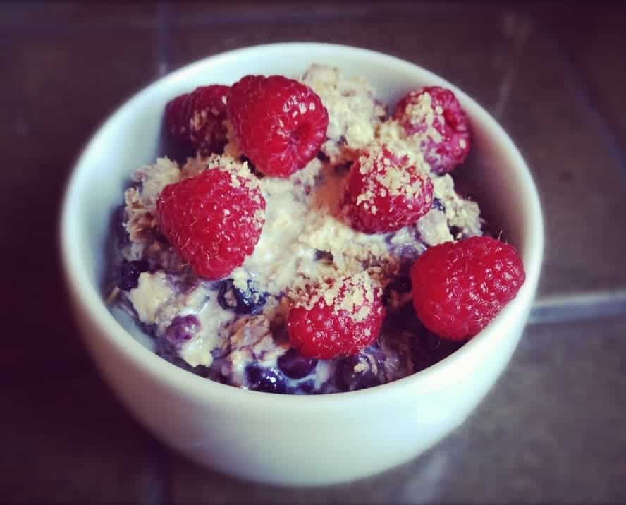 Oatmeal with Berries and Toasted Wheat Germ