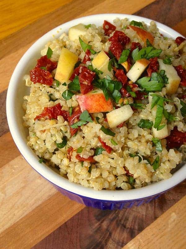 Quina with Sun Dried Tomatoes, Apples and Scallions - The Lemon Bowl