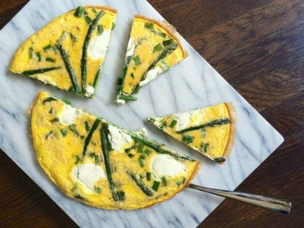 Roasted Asparagus and Goat Cheese Frittata - The Lemon Bowl