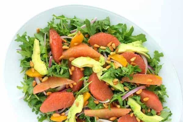Avocado Citrus Salad with Arugula and Toasted Pine Nuts - The Lemon Bowl