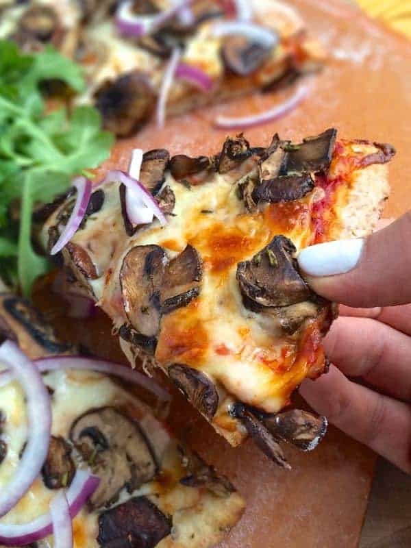 Whole Wheat Pizza with Roasted Mushrooms - The Lemon Bowl
