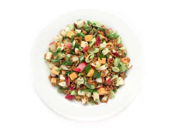 Spelt Salad with Apples and Cheese - The Lemon Bowl