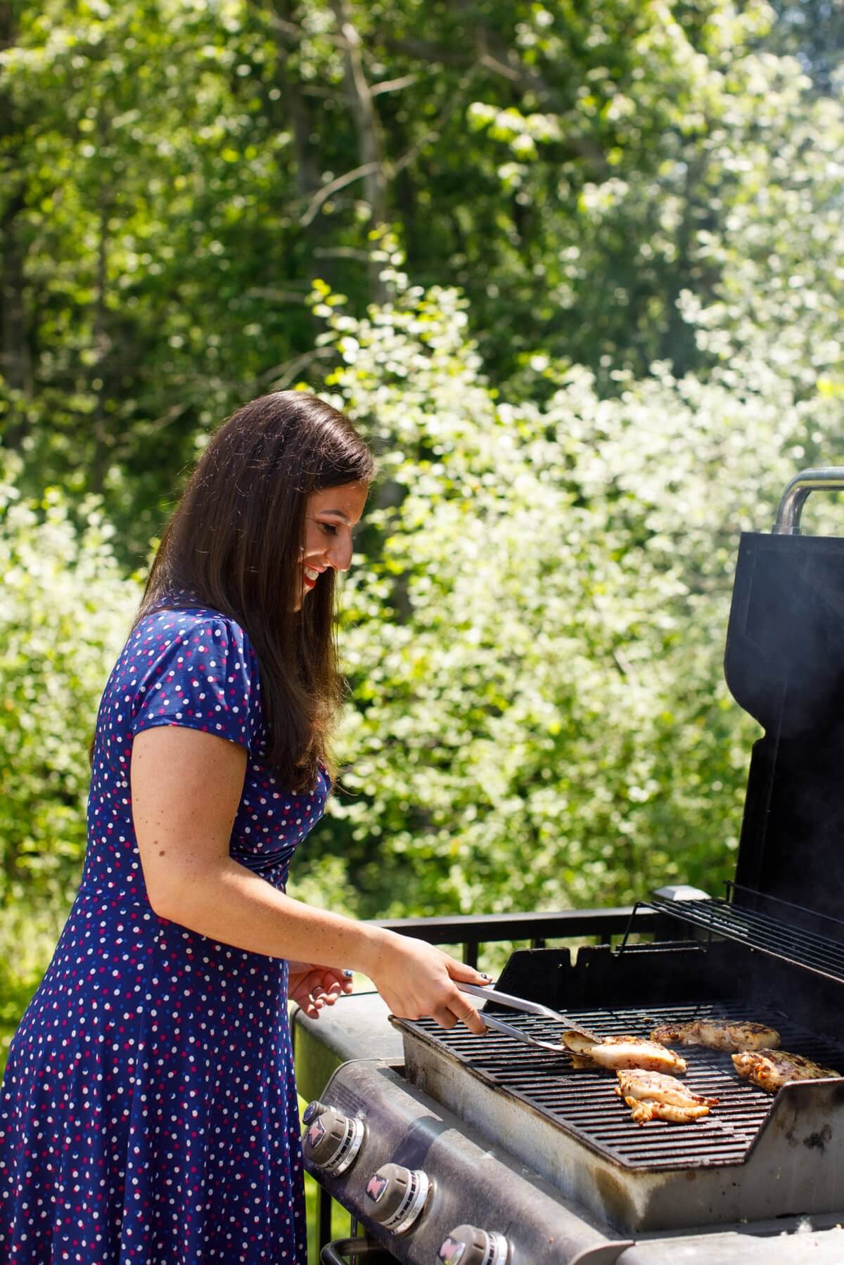 Liz grilling Honey Chipotle Grilled Chicken