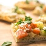 Hummus Flatbread Pizzas with Fattoush - an easy healthy appetizer recipe