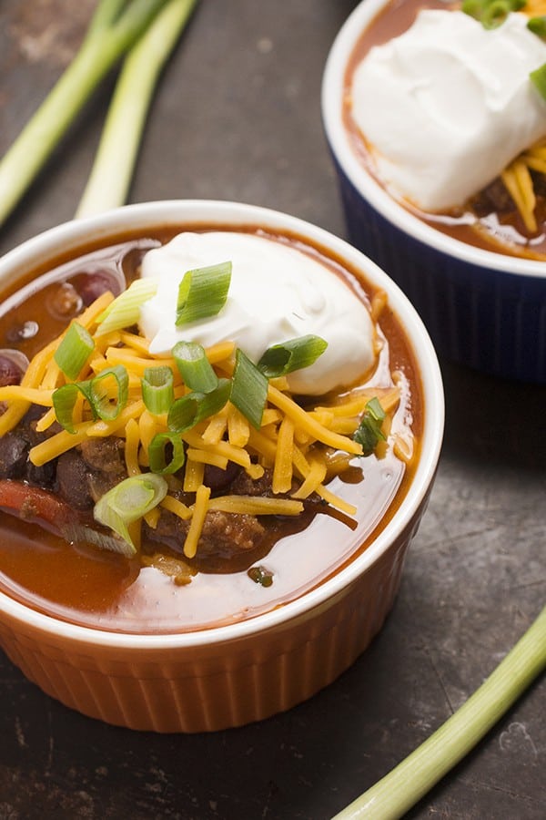 Meaty Bison Chili - A hearty one-pot chili soup recipe loaded in protein