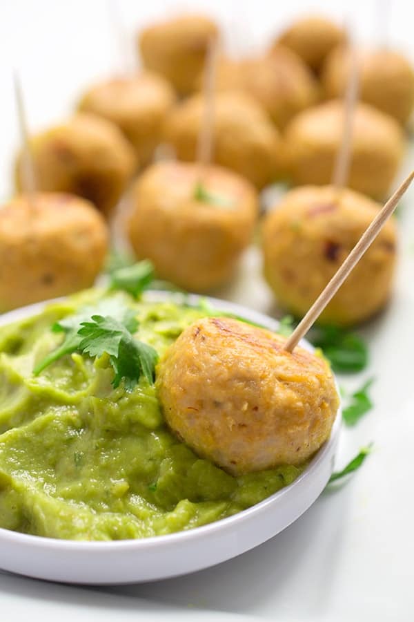 Baked Turkey Meatballs with Guacamole