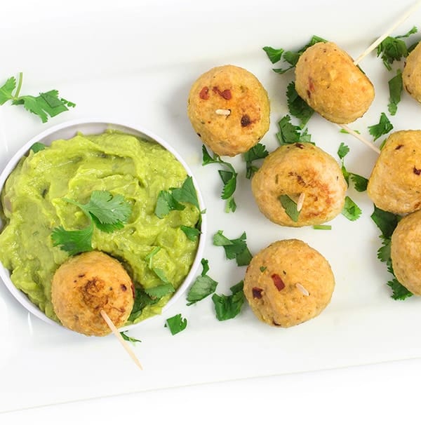 Turkey Guacamole Meatballs with Chipotles - a fast appetizer recipe