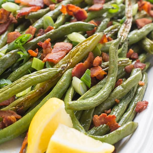 Roasted Green Beans with Bacon - a quick and healthy side dish recipe
