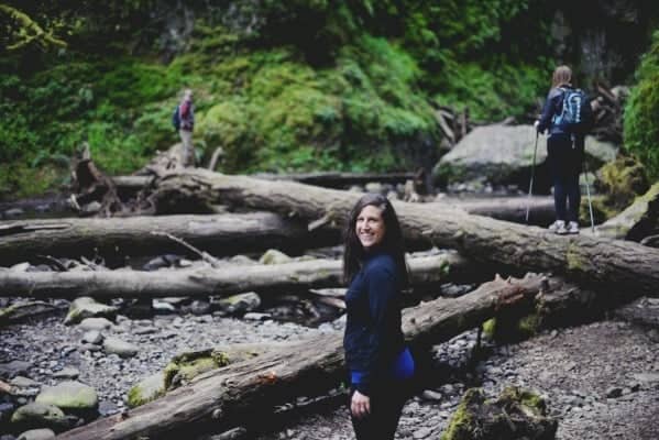 Liz Hiking Oneonta Gorge in Hood River