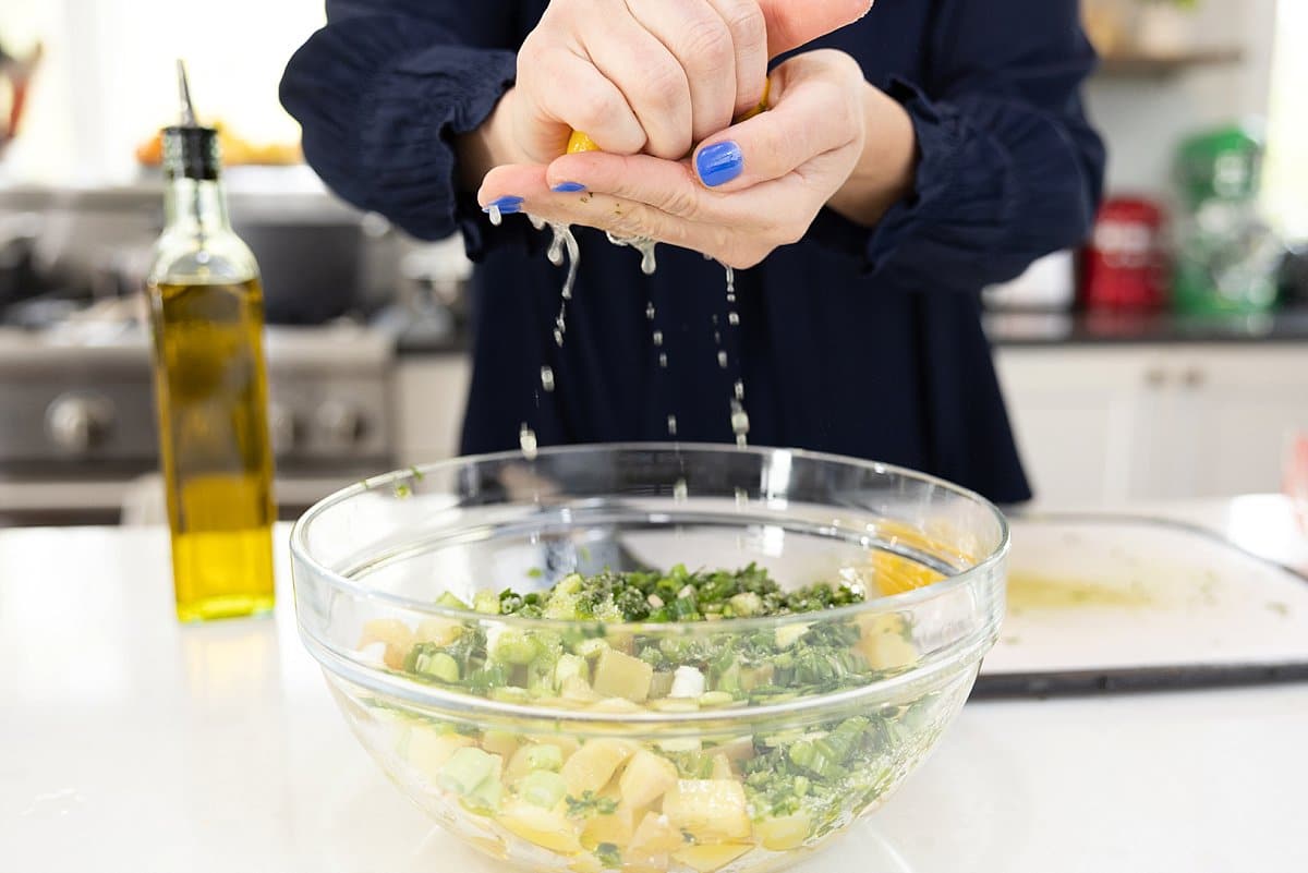 Squeezing Juice in Salad