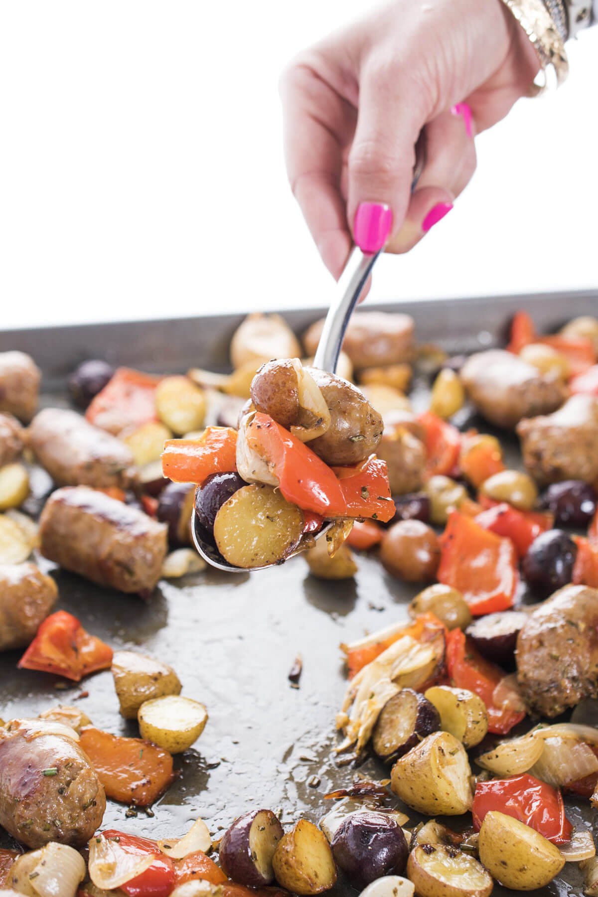 Healthy Sheet Pan Sausage Peppers and Potatoes Recipe