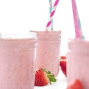 Creamy Strawberry Smoothie that is vegan