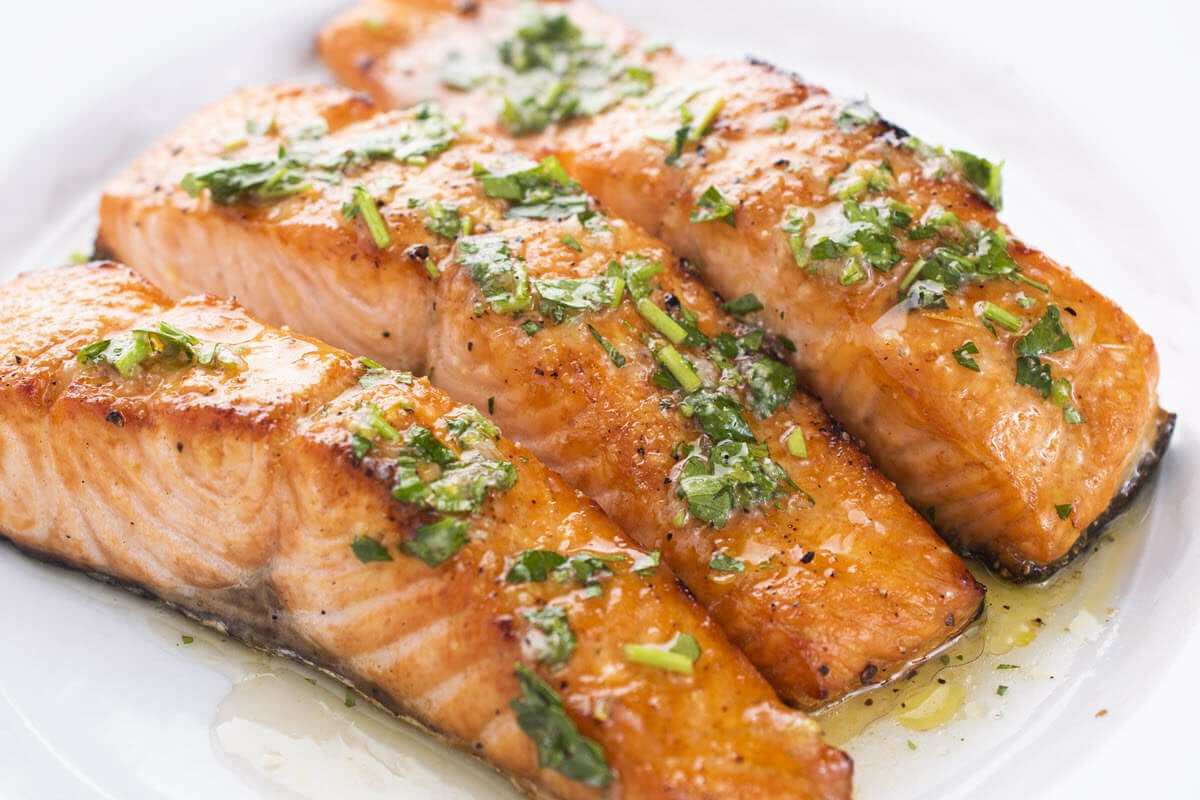 Healthy Grilled Salmon on a plate