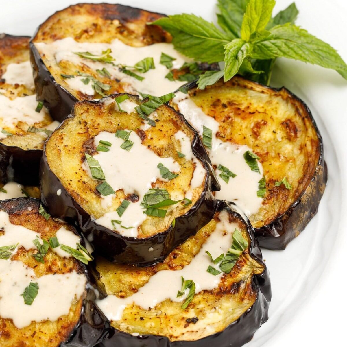 Grilled Eggplant with Tahini Sauce