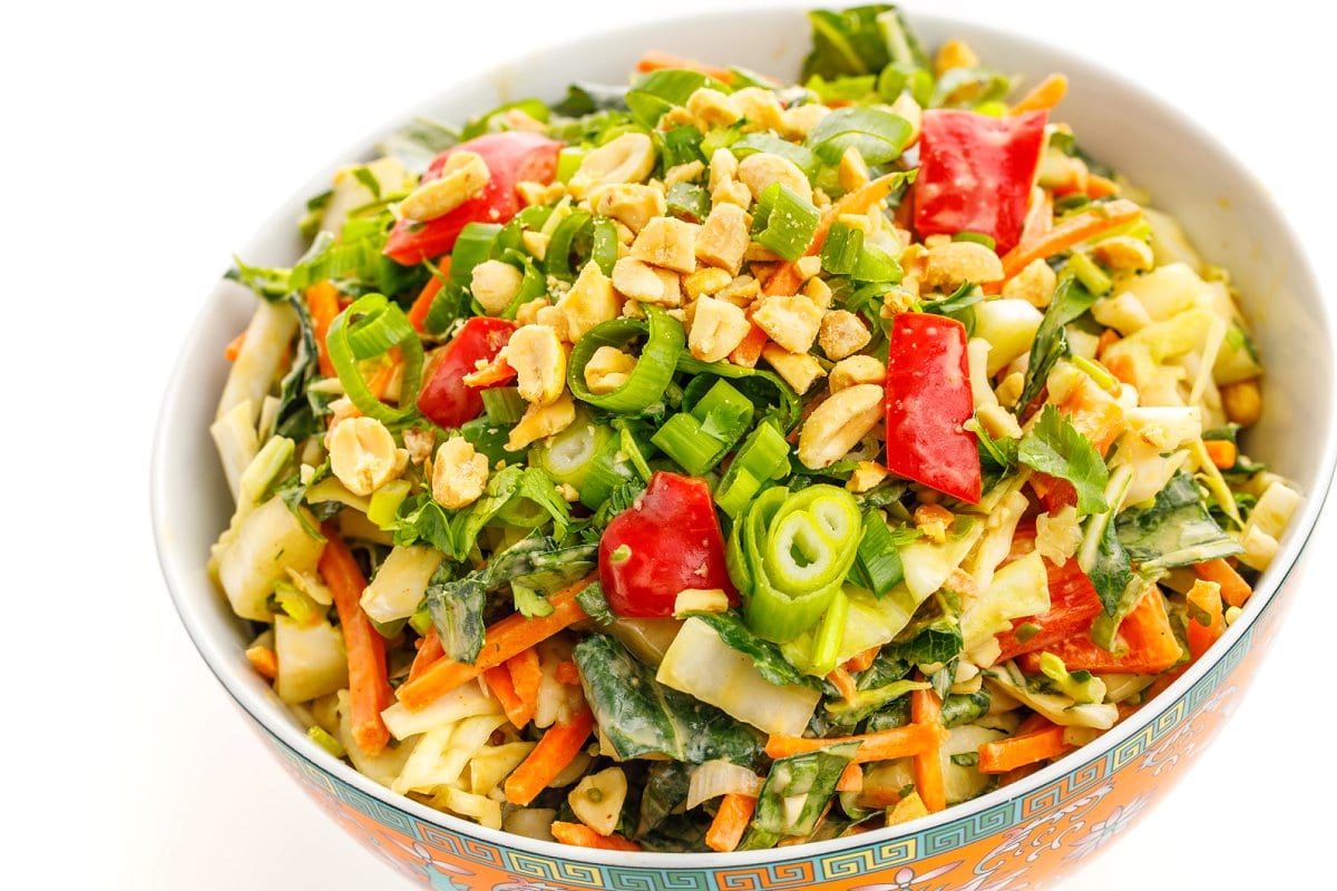 Asian Chopped Salad with Creamy Peanut Dressing