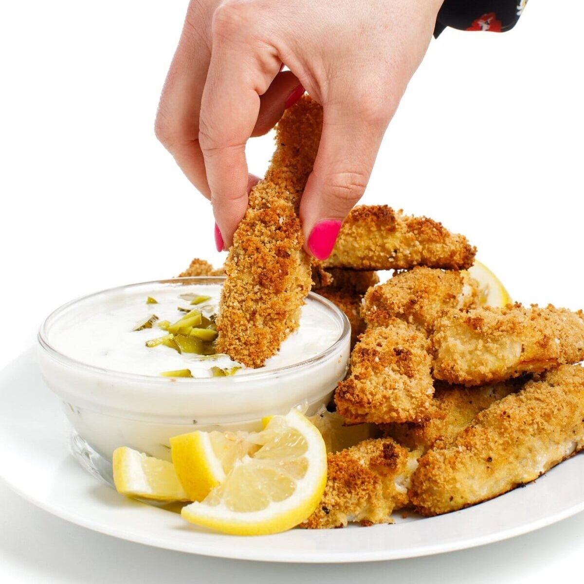 Crispy Baked Fish Sticks with Tartar Sauce