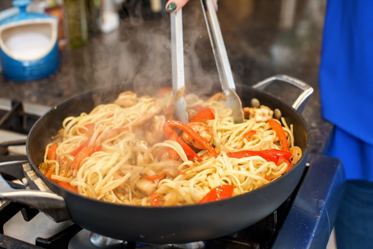 Cooking Cajun Shrimp Pasta