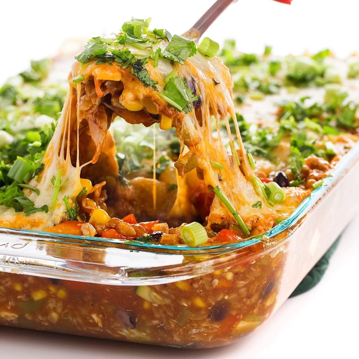 Chicken Enchilada Farro Bake