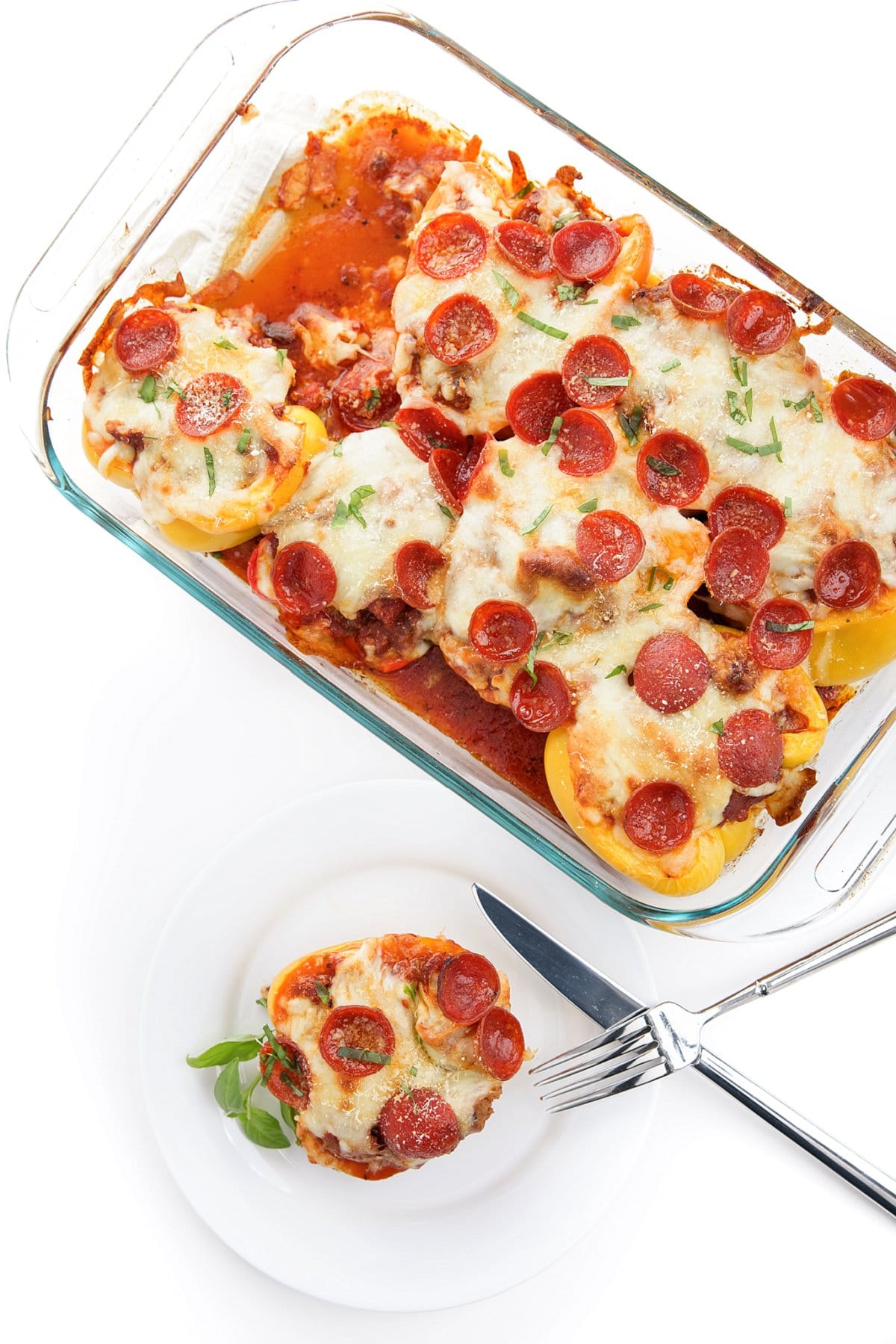 serving pizza stuffed pepper