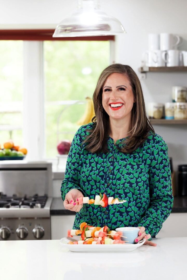 Fruit Kabobs with Ginger Lemon Yogurt sauce