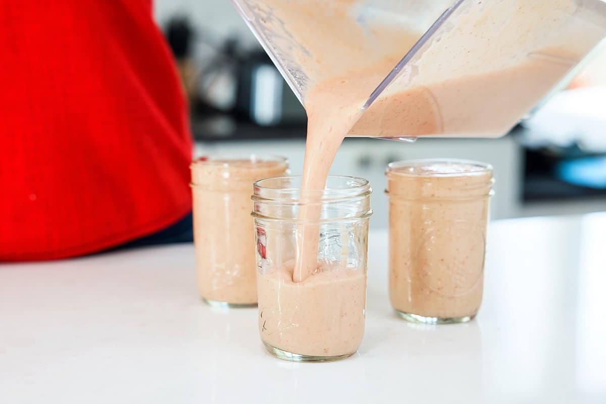 Pouring Smoothie into a glass