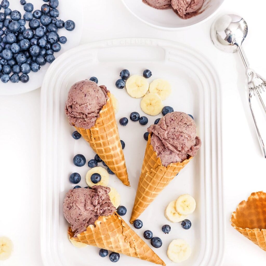 Vegan blueberry ice cream