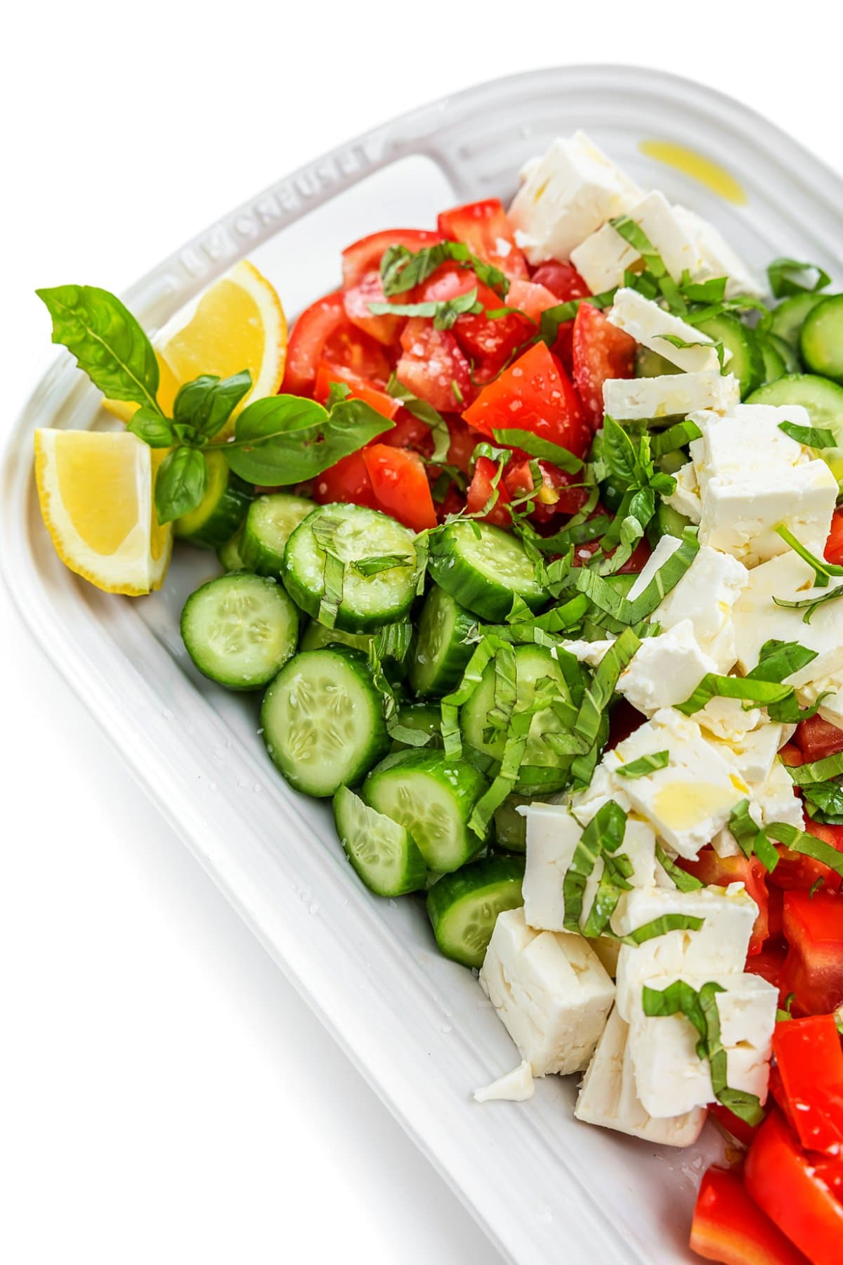 serving tomato salad