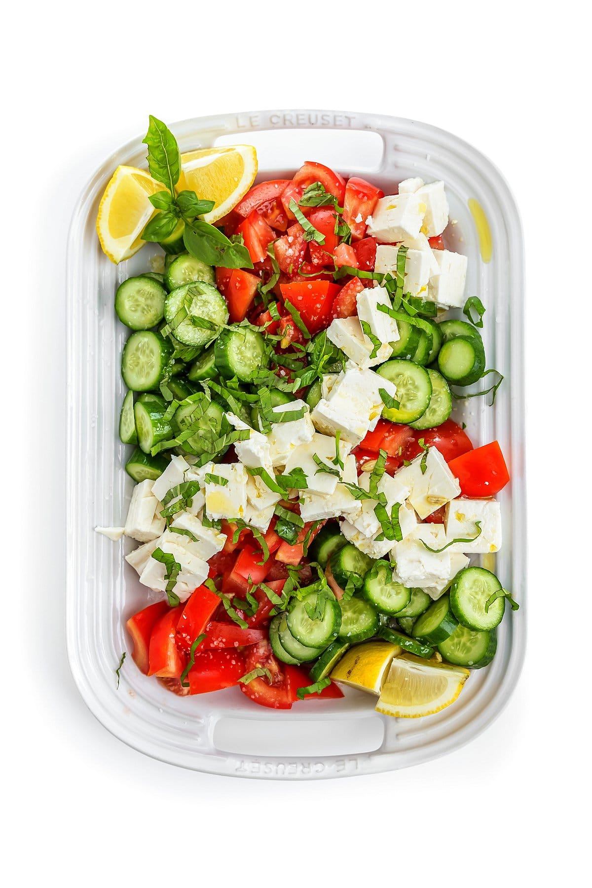 top view of tomato salad