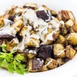 Roasted eggplant with zaatar and tahini sauce