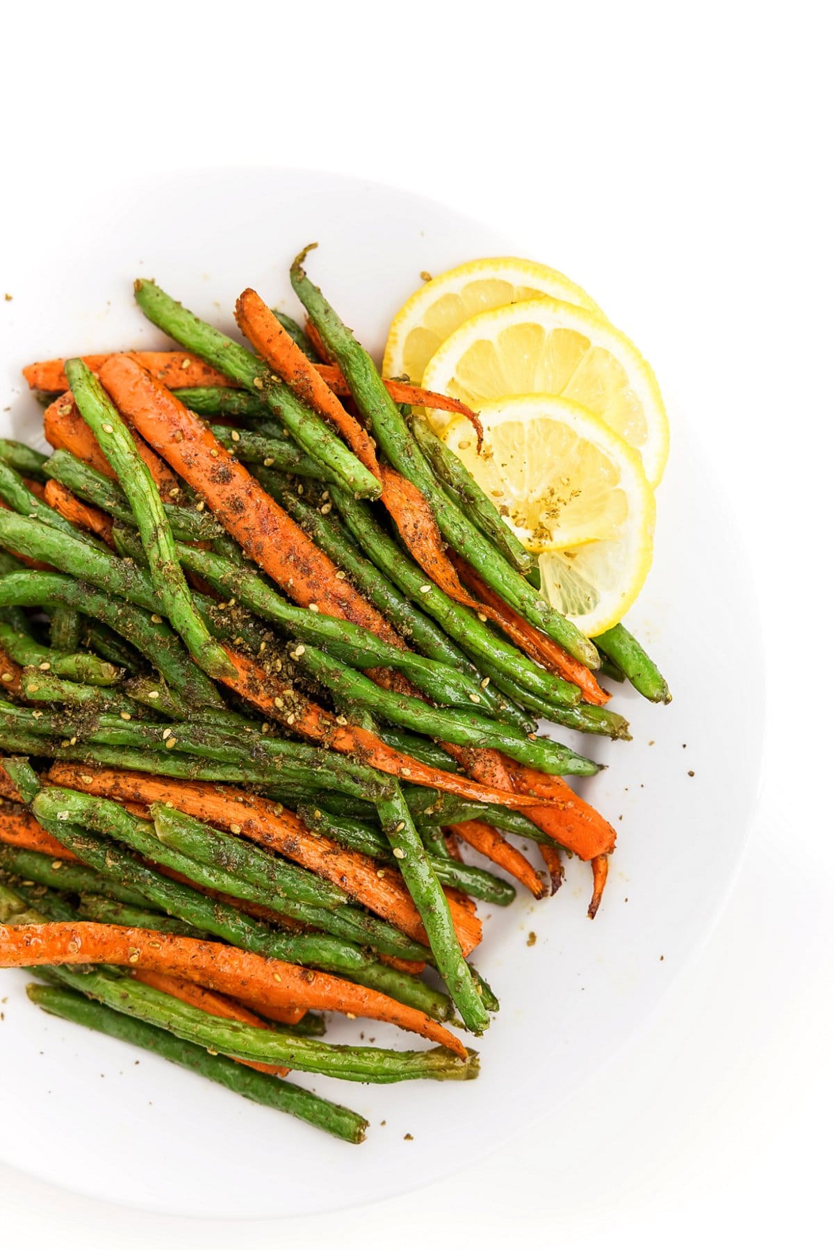 Zaatar roasted carrots and green beans
