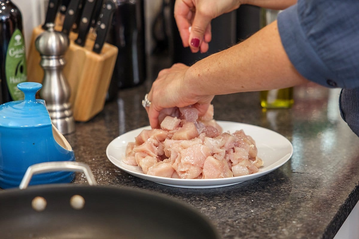 raw chicken on a plate