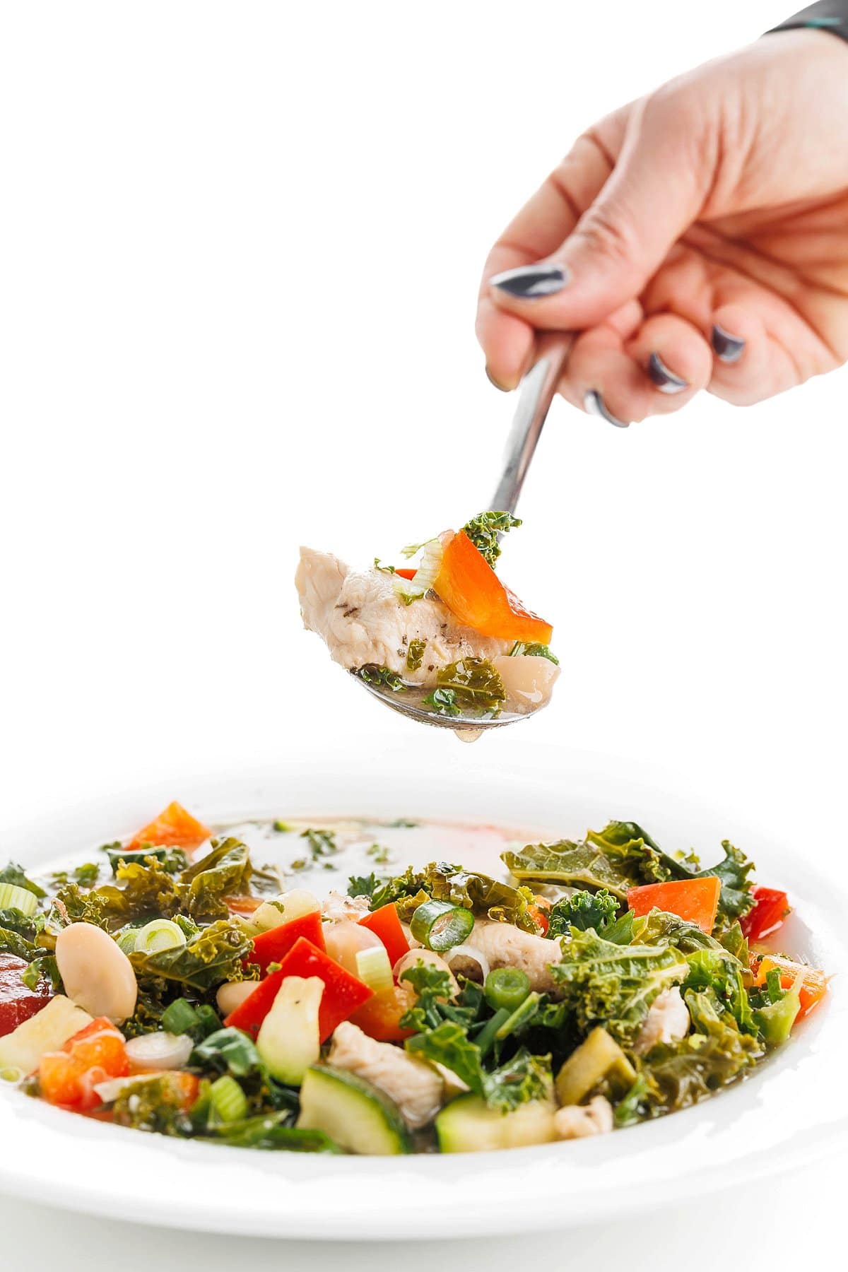 Slow cooker Italian chicken soup.