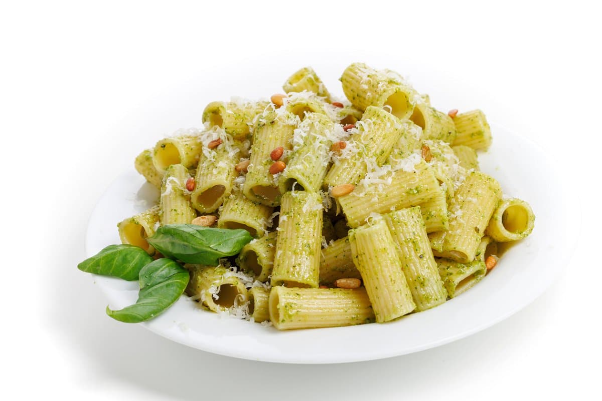 How to make and freeze basil pesto on pasta.
