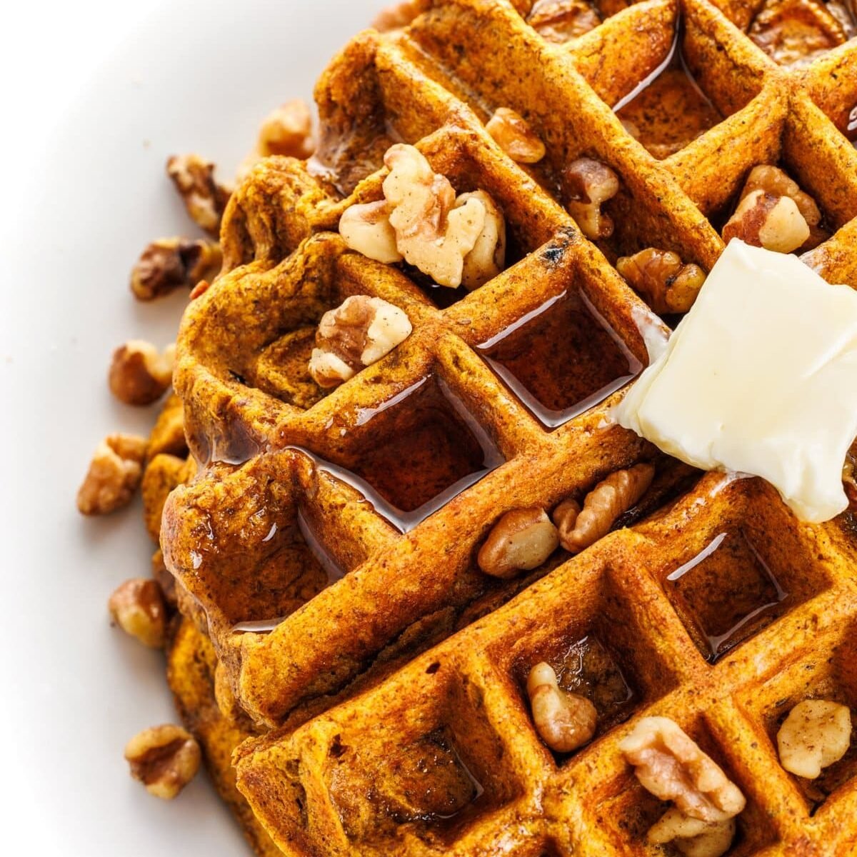Healthy Pumpkin Waffles