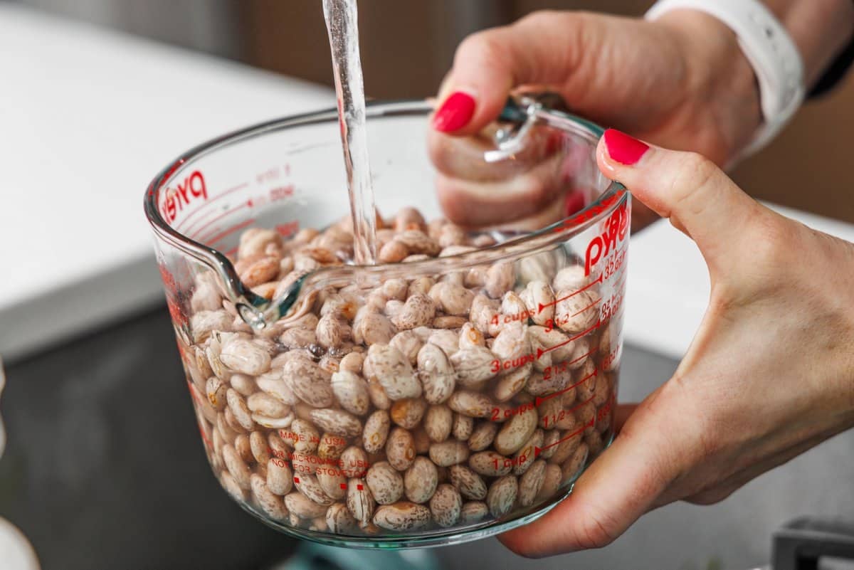 Soaking beans in a glass pyrex bowl