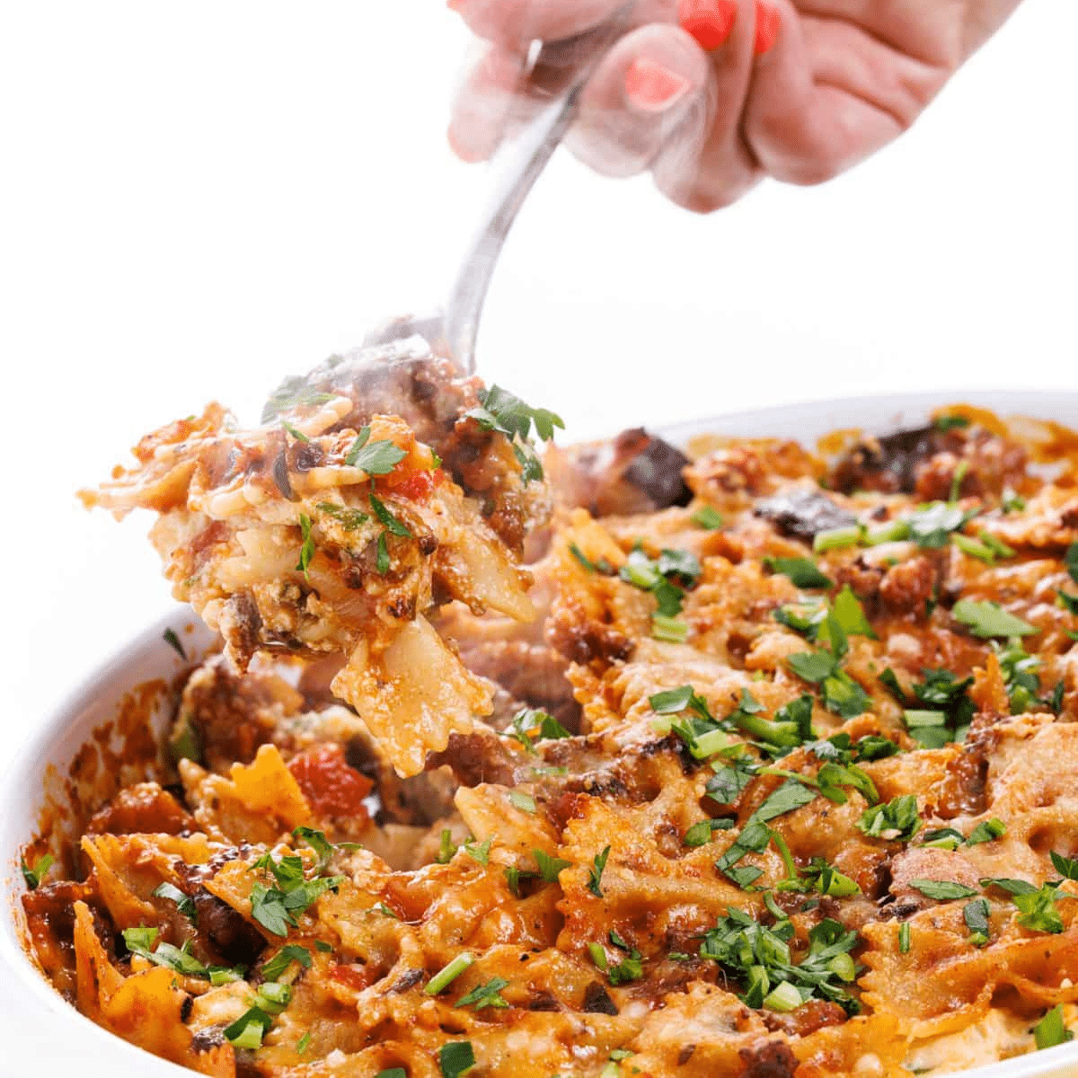 Sausage and Eggplant Baked Pasta