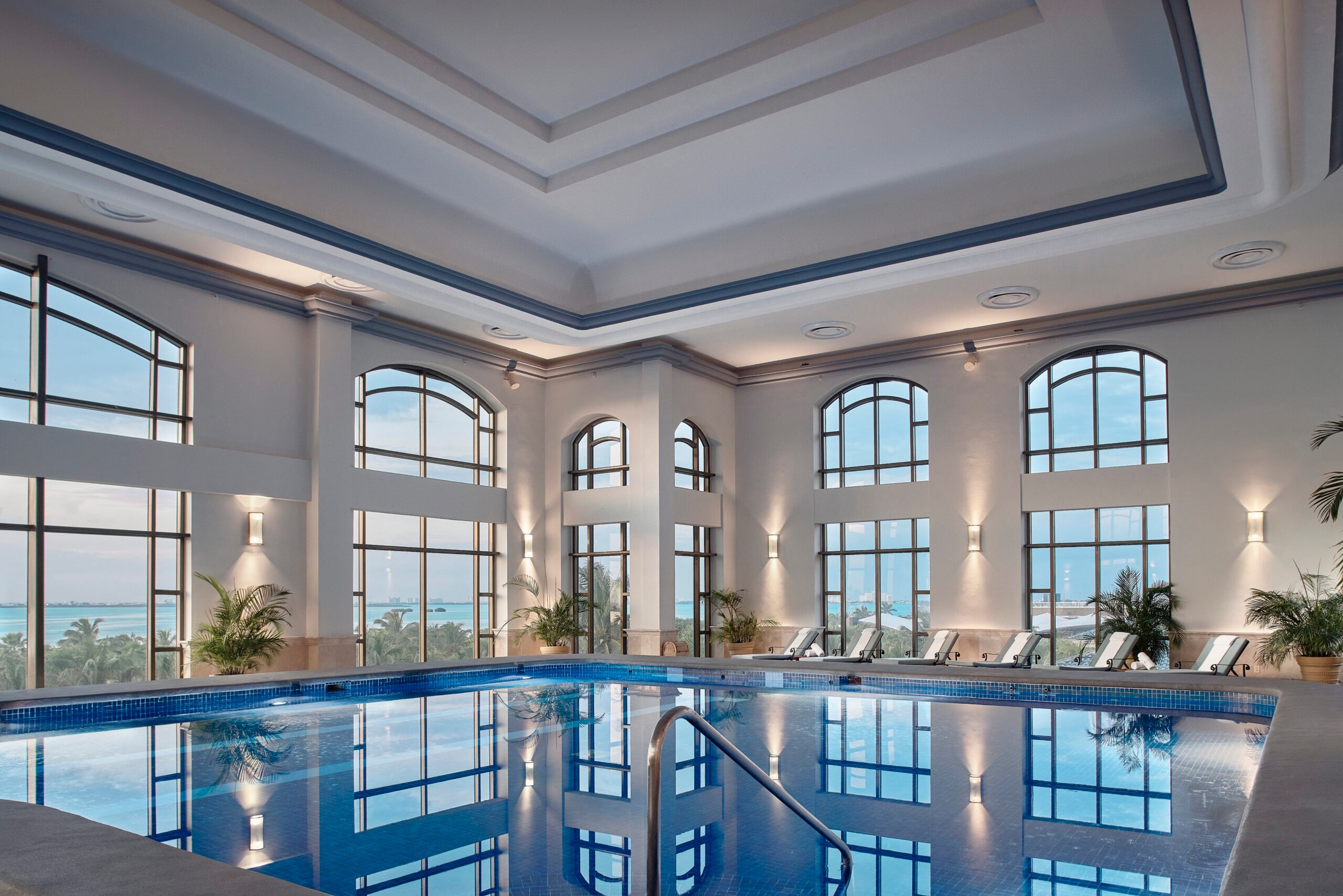 The indoor pool and spa at the JW Marriott.
